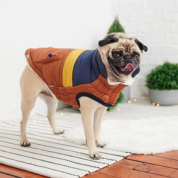 Retro Puffer Dog Jacket GF Pet Elasto-Fit Hazel Color Small - Picture 1 of 11